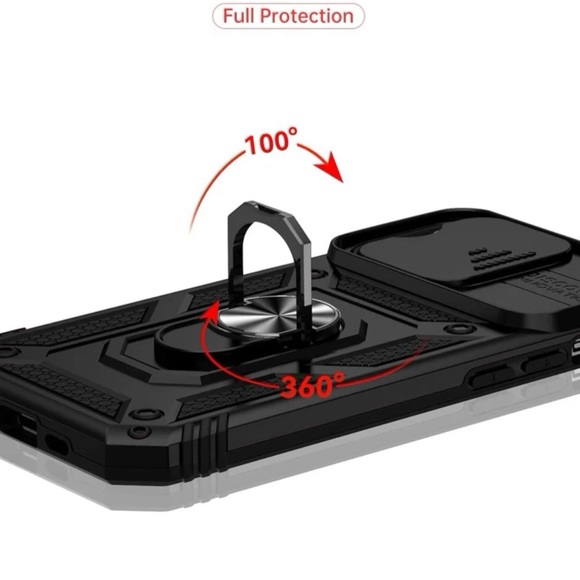 Iphone 14 Anti-slip Phone Case With Magnetic Ring Holder - Picture 5 of 8